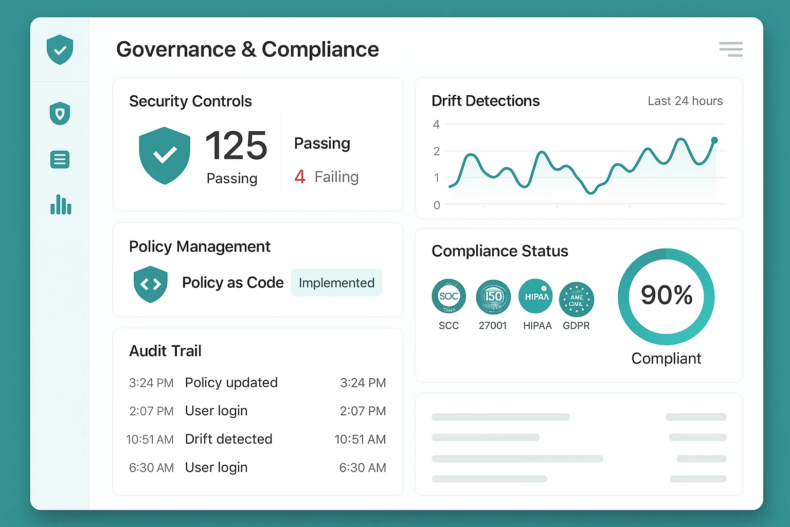 A governance view showing roles, scoped access and audit records